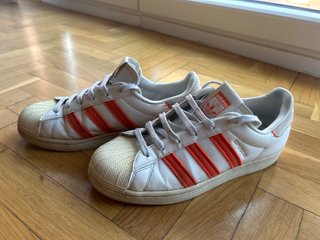 Zapatillas Adidas Superstar Blancas Naranja