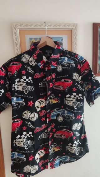 Camisa Rockabilly Talla M Coches y Dados