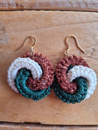 Pendientes Crochet Marrones y Verdes