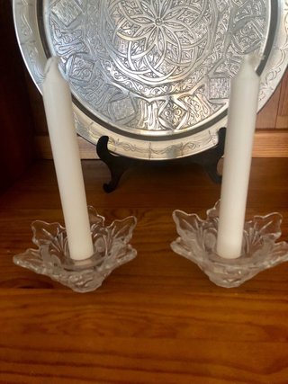 Candelabros de cristal hoja (2 unidades)