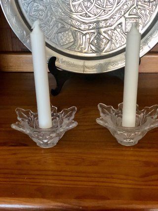 Candelabros de cristal hoja (2 unidades)