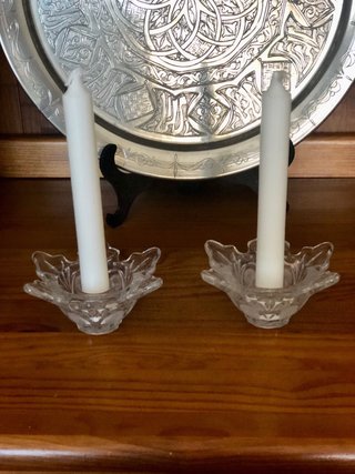 Candelabros de cristal hoja (2 unidades)