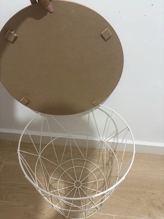 Mesa auxiliar madera y metal