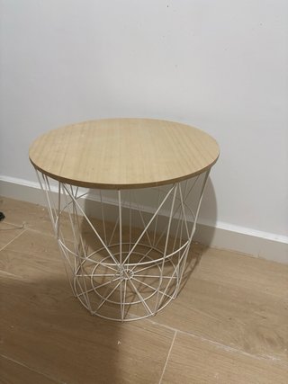 Mesa auxiliar madera y metal