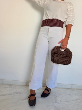 Fajín reversible estampado hecho a mano