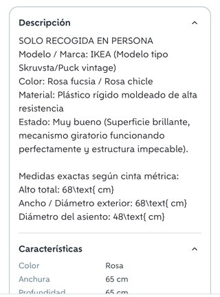 Sillón infantil de plástico rosa