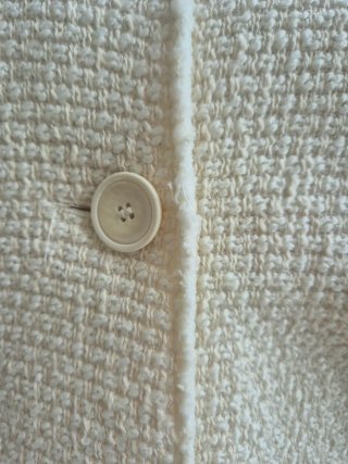 Zara. Precioso abrigo largo tweed crudo. Impecable