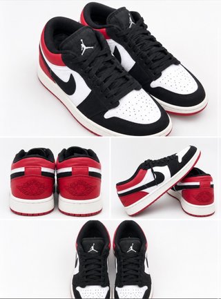 Zapatillas Jordan 1 Low Negras Rojas Blancas