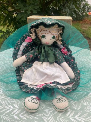 Bambola Vintage Stoffa Fatta Mano Stile Holly