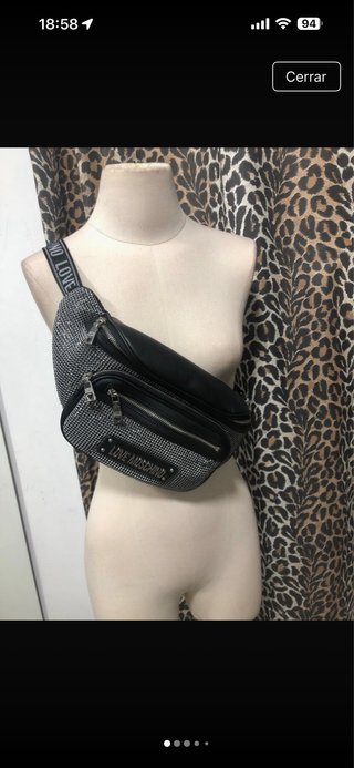 Riñonera Love Moschino strass unisex