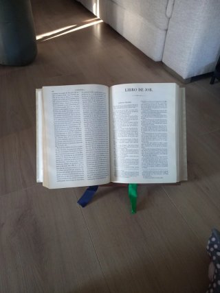 Sagrada biblia + atril de madera