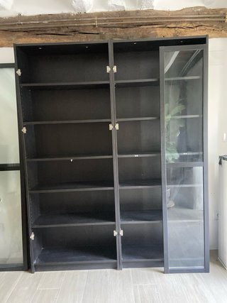 Librería Billy Oxberg Ikea Negra