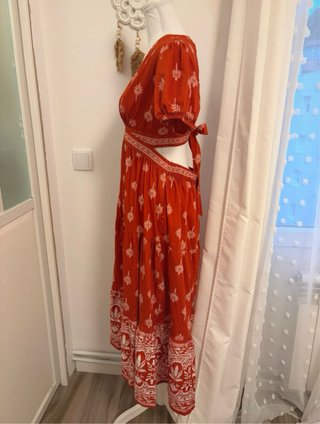 Vestido Boho Cut-Out Teja super favorecedor