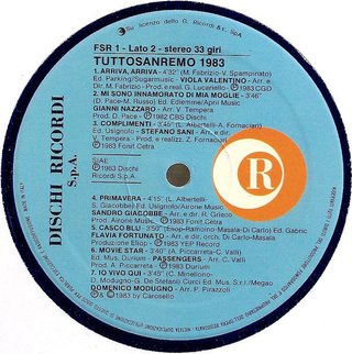 Tuttos anremo '83 2 LP Compilation