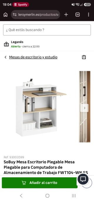 Mesa/Escritorio Plegable Pared SoBuy FWT104-W
