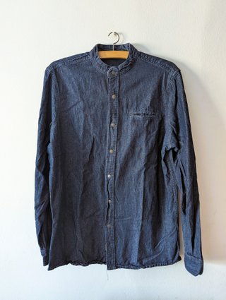 Camisa vaquera con cuello mao