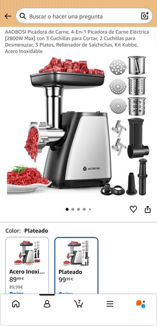 Picadora de Carne Eléctrica AAOBOSI 2800W