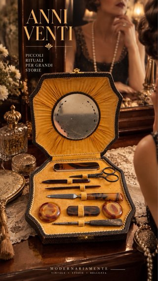 Antico set da viaggio Déco anni '20-'30