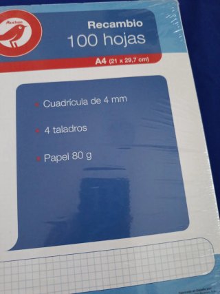Recambios para archivador, hojas rayadas