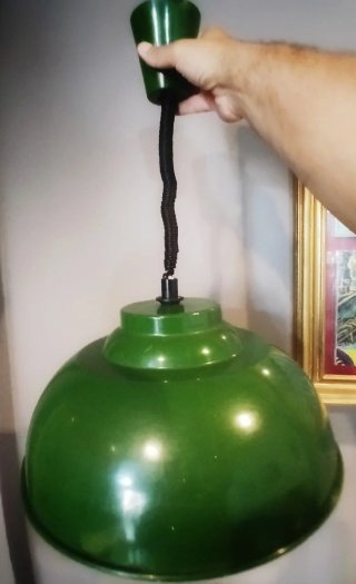 Lampadario Metallo Verde Anni '60