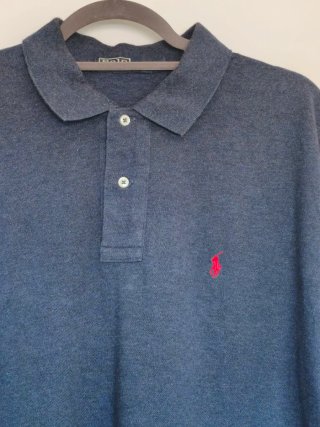 Polo Ralph Lauren Manga Larga Azul XL Pony Rojo