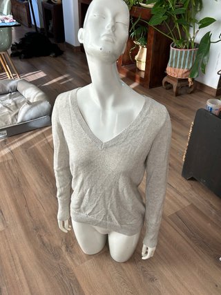 Jersey Hollister beige-gris talla M