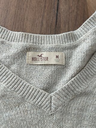 Jersey Hollister beige-gris talla M