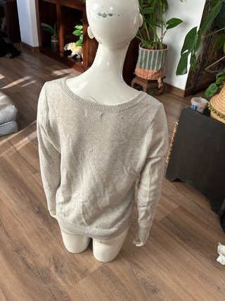 Jersey Hollister beige-gris talla M