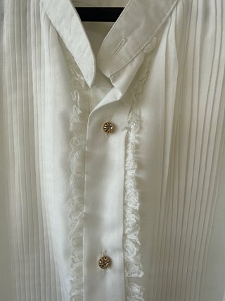 Camisa de flamenco blanca de manga larga, talla 44