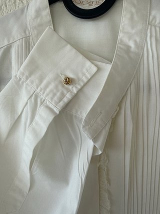 Camisa de flamenco blanca de manga larga, talla 44