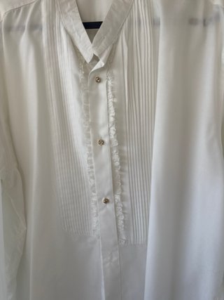 Camisa de flamenco blanca de manga larga, talla 44