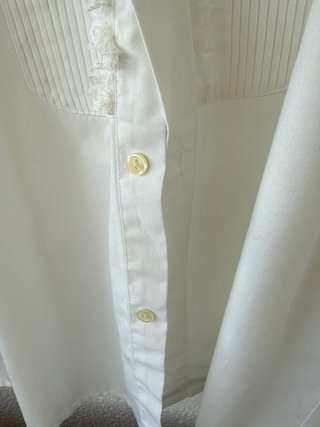 Camisa de flamenco blanca de manga larga, talla 44