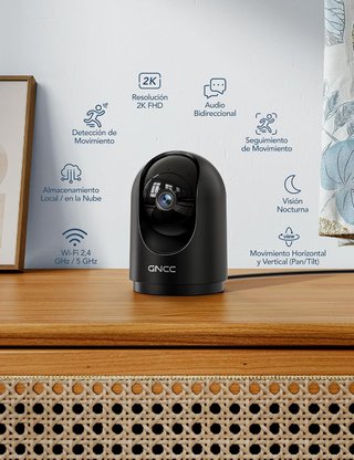 Cámara Vigilancia GNCC Wifi Interior 2K 3MP 2 Pack