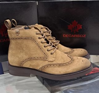 Stivaletti uomo in eco camoscio khaki tg.43