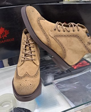 Stivaletti uomo in eco camoscio khaki tg.43