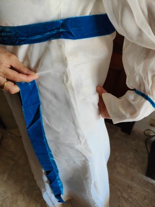 Vestido Vintage Blanco y Azul