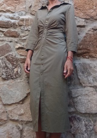 Vestido midi Zara verde Talla S