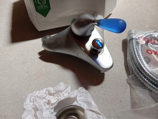 Grifo monomando ducha Creval azul y plata