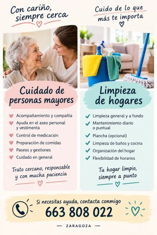 Cuidado de ancianos y limpieza