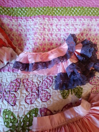Vestidos Sevillanas Niña Rosa y Morado talla 6 año