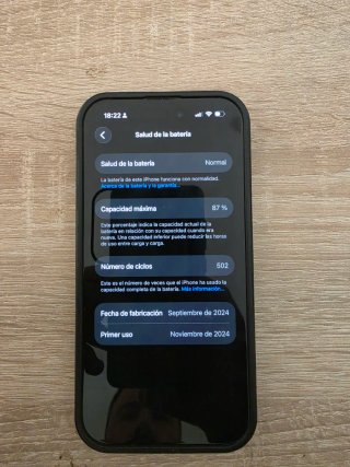 iPhone Apple Salud Batería 87%