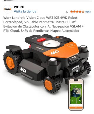 Robot Cortacesped Worx Vision Cloud 4WD