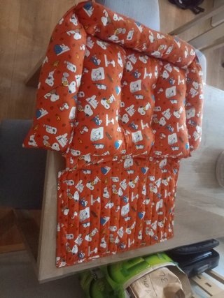 Cama para perro Snoopy naranja
