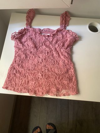 Blusa encaje rosa Pull&Bear