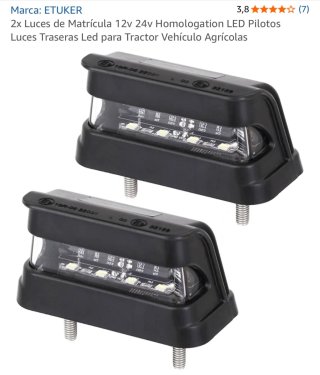 2x Luces LED Matrícula Camión Tractor