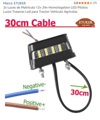 2x Luces LED Matrícula Camión Tractor