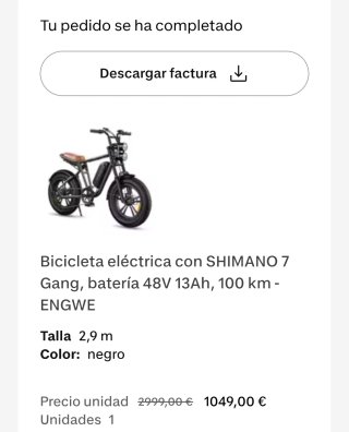 Bicicleta Eléctrica ENGWE M20 48V + Accesorios