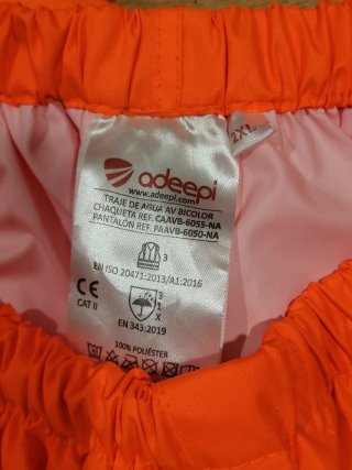 Pantalón de trabajo de agua  naranja reflectante