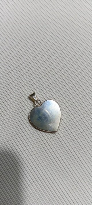 Colgante Plata 925 Corazón Ámbar Báltico.