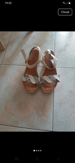 Sandali donna bianchi e argento